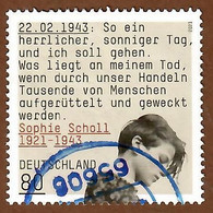 BRD 2021  Mi.Nr. 3606 , Sophie Scholl / 1921-1943 - Gestempelt / Fine Used / (o) - Usados