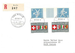 92 - 64 - Enveloppe Recommandée Avec Cachets Illustrés  Rolle 1965 - Poststempel