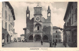 013013 "PORDENONE- MUNICIPIO"  ANIMATA.  CART  SPED 1943 - Pordenone