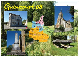 08 - GUINCOURT - 4 Vues + La Carte Géographique Des Ardennes - Cpm - Vierge - - Other & Unclassified