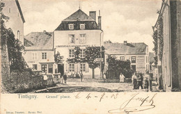 TINTIGNY - Crand'Place - Carte Animée Et Circulé Le 4-7-1903 - Avec Succursale DELHAIZE Frères Et Cie Au Fond - Tintigny