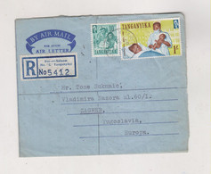 TANGANYIKA DAR ES SALAMM 1963 Registered Airmail Cover  To Yugoslavia - Kenya, Uganda & Tanganyika