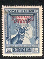 SOMALIA 1934 ONORANZE AL DUCA 20 L. ** MNH - Somalië