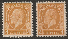 Canada 1932 Sc 198,198i Mi 165 Yt 164 MH* Ochre & Brownish Ochre Shades - Unused Stamps