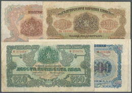 Bulgaria / Bulgarien: Set Of 5 Notes Containing 200 Leva 1945 P. 69 (F), 250 Leva 1945 P. 70 (F To F - Bulgaria