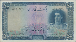 Iran: Bank Melli Iran 500 Rials ND (1944), Pick 45, Obviously Pressed But Strong Paper, Otherwise So - Iran