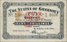 Deutschland - Nebengebiete Deutsches Reich: The States Of Guernsey 5 Shillings Dated 25th March 1941 - Altri & Non Classificati