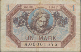 Deutschland - Nebengebiete Deutsches Reich: Saar 1 Mark 1947, Ro.867 Mit Sehr Niedriger KN A.0000157 - Other & Unclassified