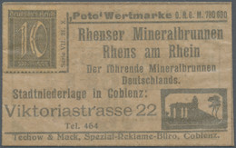 Deutschland - Briefmarkennotgeld: Coblenz, Rhenser Mineralbrunnen, "POTO"-Wechselgeld-Wertmarke Seri - Other & Unclassified