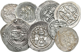 Antike: Lot 8 Silbermünzen: Reich Der Sassaniden (persisches Großreich) Sowie Eine Byzantinische Prä - Other & Unclassified