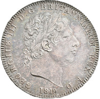 Großbritannien: George III. 1760-1820: Crown 1819 LX. 28,30 G. KM# 675, Davenport 103. Kopf Georg II - Other & Unclassified