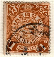 China Imperial Post  Scott 111 1902-06 Coiling Dragon  1c Ocher Used - Oblitérés