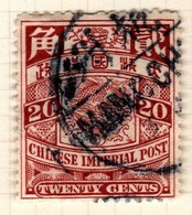 China Imperial Post  Scott 117 1902-06 Coiling Dragon  20c Red Brown, Used - Usati