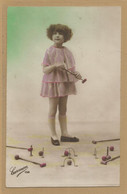 ENFANTS - LITTLE GIRL - MAEDCHEN - Jolie Carte Fantaisie Portrait Fillette Jouant Au Croquet - Abbildungen