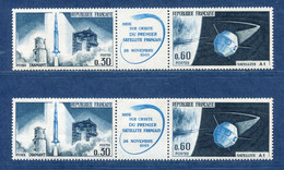 ⭐ France - Variété - YT N° 1464 Et 1465 - Couleurs - Pétouilles - Neuf Sans Charnière - 1965 ⭐ - Unused Stamps