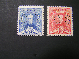AUSTRALIA 1930 SMALL OS Centenary Of Explorationof Murray River By Capten Charles Sturt No 131a/132a  MNH.. - Mint Stamps