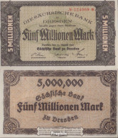 Sachsen Rosenbg: SAX17 Länderbanknote Sachsen Bankfrisch 1923 5 Mio. Mark - 5 Millionen Mark
