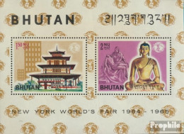 Bhutan Block3C (kompl.Ausg.) Postfrisch 1965 Weltausstellung New York - Bhoutan