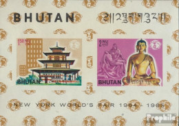 Bhutan Block3B (kompl.Ausg.) Postfrisch 1965 Weltausstellung New York - Bhoutan