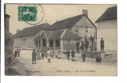 DG2322 - DEP. 10 - SPOY (AUBE) - RUE DE LA FONTAINE - KIDS IN STREET SCENE - RARE PC - Autres & Non Classés