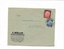Brief Aus Recklinghausen Nach Bochum 1935 - Cartas