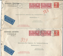 Suède, 2 Lettres Par Avion Censure, Stockholm - Zürich (26.10 Et 16.10.1942) Format 11x23 - Otros & Sin Clasificación