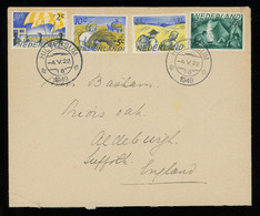 TREASURE HUNT [02149] Netherlands 1922 Cover Sent From Hilversum To To Suffolk, Great Britain With Multi-colour Franking - Brieven En Documenten
