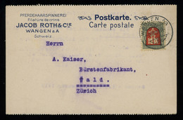 TREASURE HUNT [02191] Switzerland 1919 Post Card Sent From Wangen To Zürich Bearing Pro-Juventute 7 1/2rp - Brieven En Documenten