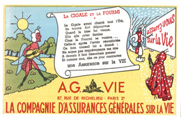 Buvard A.G. Vie La Compagnie D'assurances Générales Sur La Vie : La Cigale Et La Fourmi - Banque & Assurance