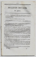 Bulletin Des Lois 1074 1844 Tarif Péage Pont De Purgerot/Brevets D'invention Antoine Joseph Sax Saxophone.../Nonnancourt - Décrets & Lois