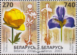 Weißrussland 490-491 (kompl.Ausg.) Postfrisch 2003 Blumen - Belarus