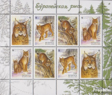 Weißrussland 373-376 Kleinbogen (kompl.Ausg.) Postfrisch 2000 Europäischer Luchs - Belarus