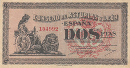 CRBL0029 BILLETE LOCAL ESPAÑA ASTURIAS Y LEON 2 PESETAS EBC 35 - Andere & Zonder Classificatie