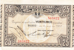 CRBL0033 BILLETE LOCAL ESPAÑA BILBAO 25 PESETAS MBC 18 - Other & Unclassified