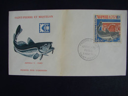 SPM/SAINT PIERRE ET MIQUELON  1er Jour/FDC EXPO ARPHILA 75 5/8/75 COTE FARCIGNY 16€ - Lettres & Documents