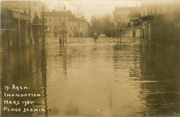 Agen * Carte Photo * La Place Jasmin Pendant Les Inondations De Mars 1930 * Crue - Agen