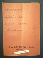 1926 Famille CHAUVEIX Acte Notarié Manuscrit - Mé Gaillard à AYDAT Puy De Dôme - Donation Partage - Manuscripts