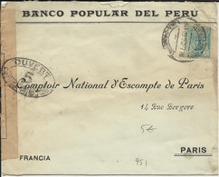 Censure 5 - Lettre Du Pérou Peru Pour La France De 1917 - WW I
