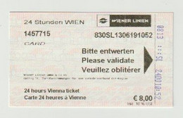 Carte D'entrée-toegangskaart-ticket: Wiener Linien Wien-wenen (A) - Europe
