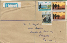 Ireland , Eire , Bri Chualann 1 Registration Label , Sraid Mhor Bré And Lisboa 1981 Postmarks - Briefe U. Dokumente