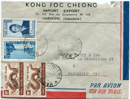 VIET-NAM LETTRE PAR AVION DEPART HAIPHONG 22-7-195(3) VIET-NAM POUR LA FRANCE - Viêt-Nam