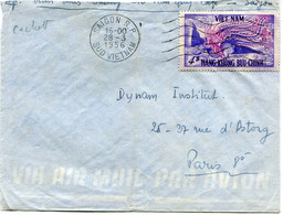 VIET-NAM LETTRE PAR AVION DEPART SAIGON 28-3-1956 SUD VIETNAM POUR LA FRANCE - Viêt-Nam