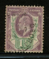 GREAT BRITAIN - 1902 1 1/2d Purple And Green. Stanley Gibbons # 221. Used. - Andere & Zonder Classificatie
