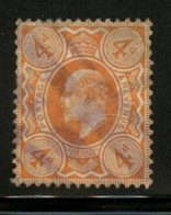 GREAT BRITAIN - 1902 4d  Orange. Stanley Gibbons # 240. Used. - Autres & Non Classés