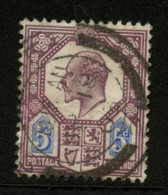 GREAT BRITAIN - 1902  5d Purple And Blue. Stanley Gibbons # 294. Used. - Altri & Non Classificati