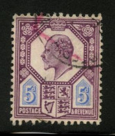 GREAT BRITAIN - 1902  5d Purple And Blue. Stanley Gibbons # 294. Used. - Autres & Non Classés