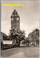 Aken An Der Elbe - S/w Köthener Turm 1  Köthener Straße Ecke Schützenplatz Mit Schild Einspritzgerätewerk - Aken