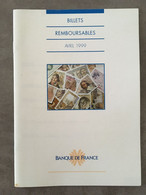 Livret Billets Remboursables Avril 1999 Banque De France - Literatur & Software