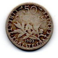 50 Centimes 1903 B - G. 50 Centimes