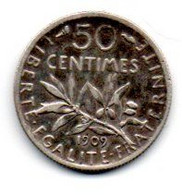 50 Centimes 1909 TTB - Andere & Zonder Classificatie